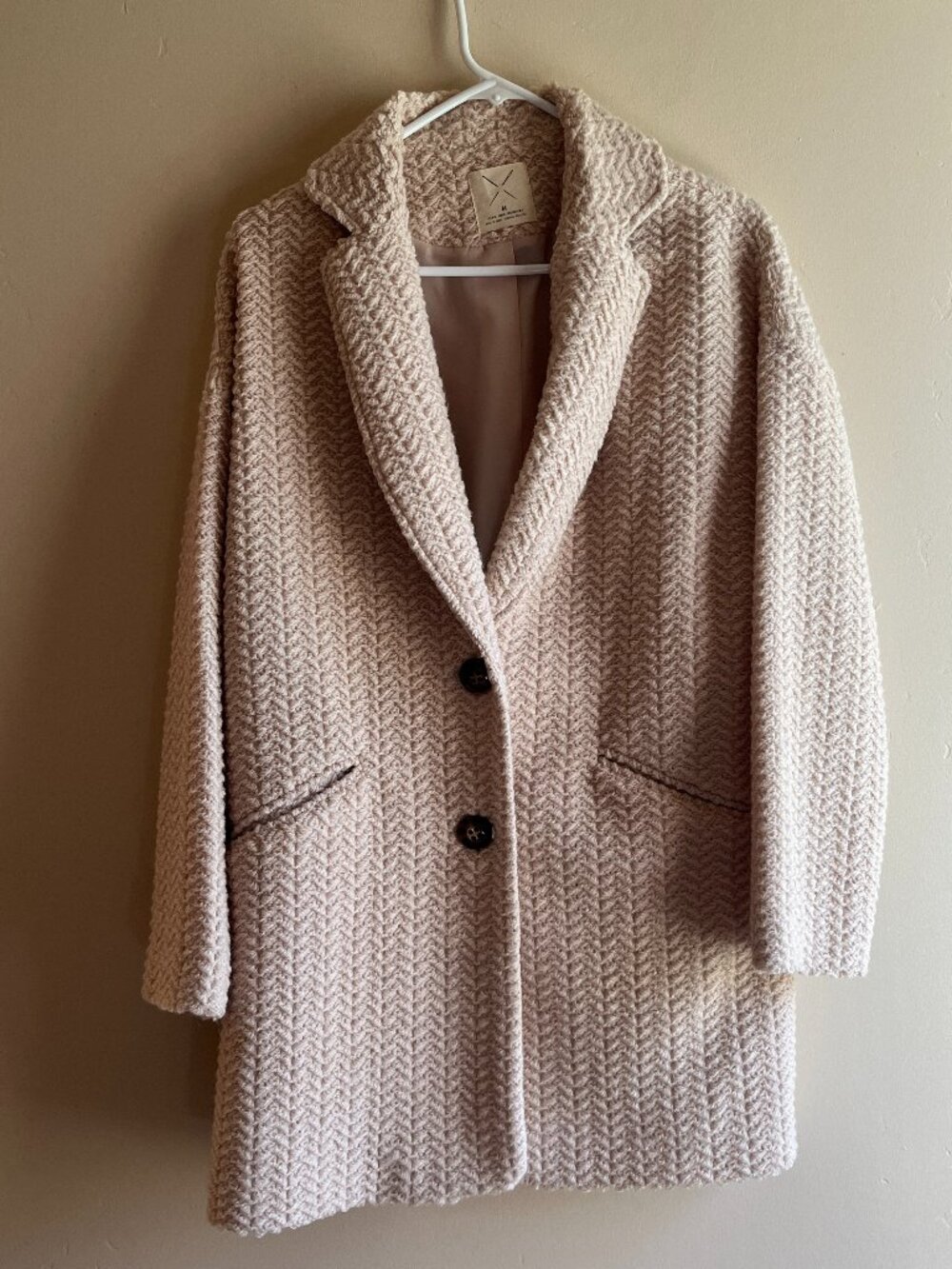 Pin and Needle cream wool teddy Coat preppy coquette winter cottage old money